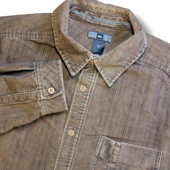 REI Other - REI Button Down Shirt Mens M Brown Corduroy Long Sleeve Pocket Outdoor